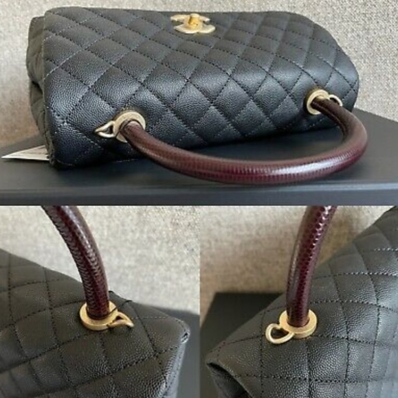 Chanel Black Caviar Lizard Coco Handle Small Flap Bag - Picture 11 of 14